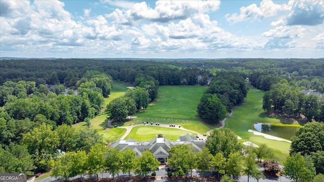 6034 Addington Dr NW, Acworth, GA 30101 - drone / aerial view featuring a water view, a view of trees, and view of golf course