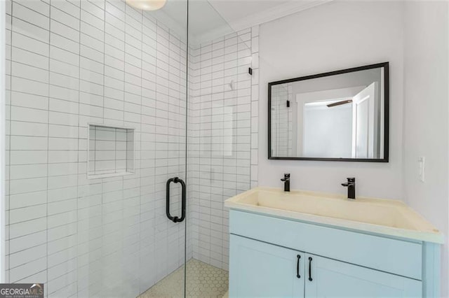 1798 S Gordon St SW, Atlanta, GA 30310 - full bath featuring a stall shower, vanity, and ornamental molding