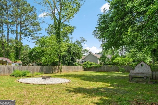 1798 S Gordon St SW, Atlanta, GA 30310 - view of yard with a fire pit and a fenced backyard