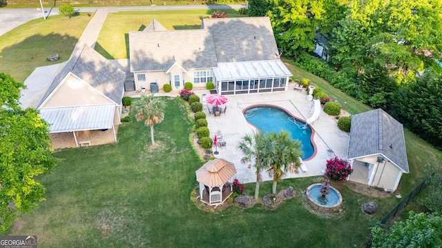 476 Thrash Rd, Lagrange, GA 30241 - aerial view of property and surrounding area with a pool area