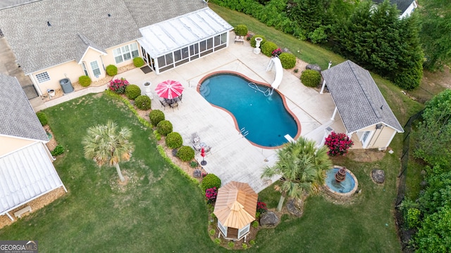 476 Thrash Rd, Lagrange, GA 30241 - aerial view of property and surrounding area featuring a pool