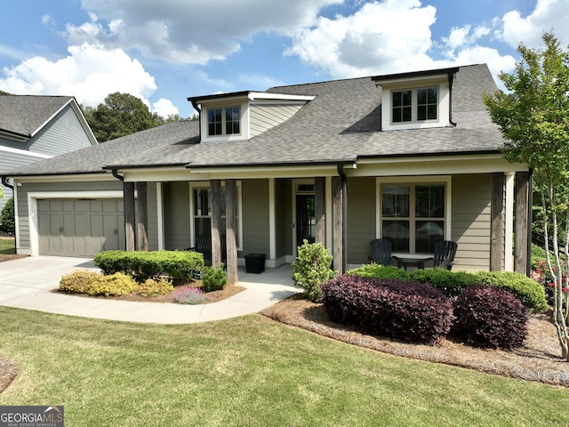420 Manor Ridge Vw, Alpharetta, GA 30004 - view of front of property featuring a garage, a front lawn, a porch, and concrete driveway