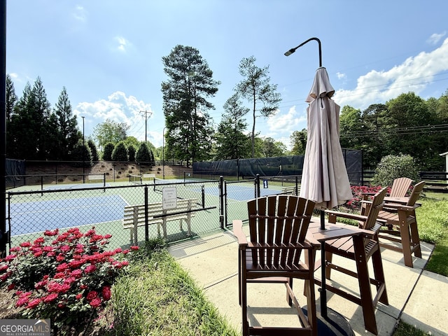 420 Manor Ridge Vw, Alpharetta, GA 30004 - view of tennis court with a gate and fence