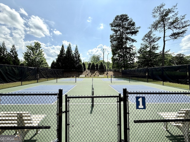 420 Manor Ridge Vw, Alpharetta, GA 30004 - view of tennis court with fence