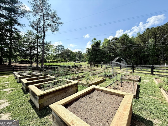 420 Manor Ridge Vw, Alpharetta, GA 30004 - view of yard with a vegetable garden, fence, and view of wooded area