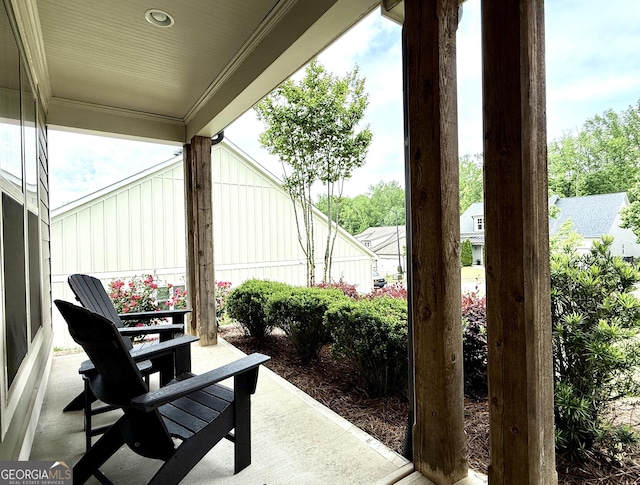 view of patio with a porch