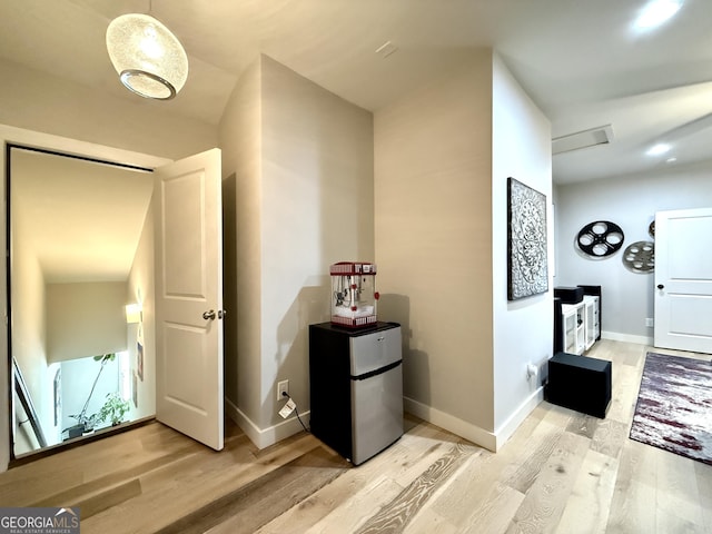 420 Manor Ridge Vw, Alpharetta, GA 30004 - hallway with light wood finished floors and baseboards
