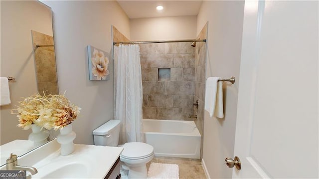 753 Topsail Ln, Alpharetta, GA 30005 - bathroom featuring vanity, shower / tub combo, and tile patterned flooring