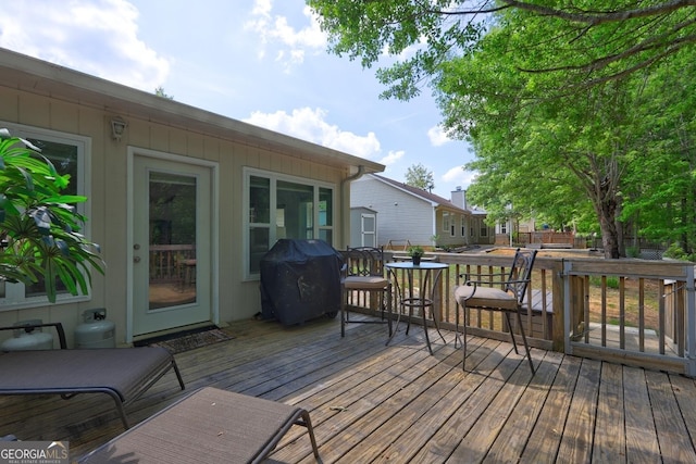 deck with grilling area