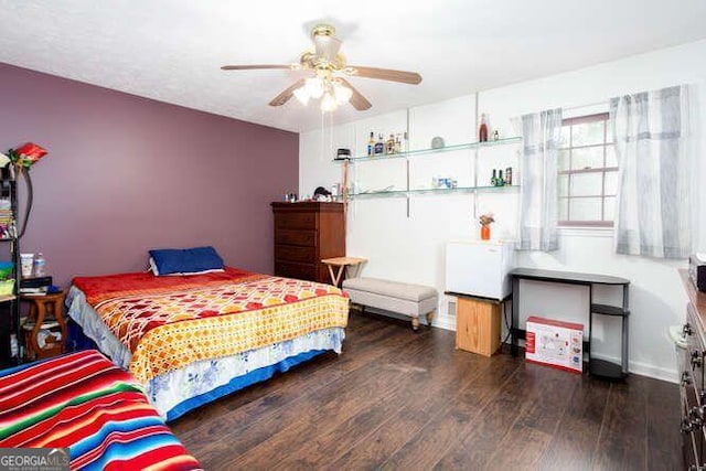 4812 Pamela Ct, Acworth, GA 30101 - bedroom featuring baseboards, ceiling fan, and wood finished floors