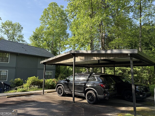 view of car parking featuring a detached carport