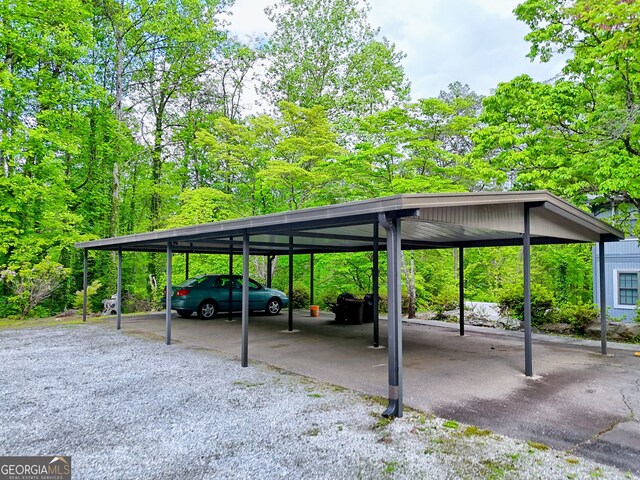 view of car parking with a carport