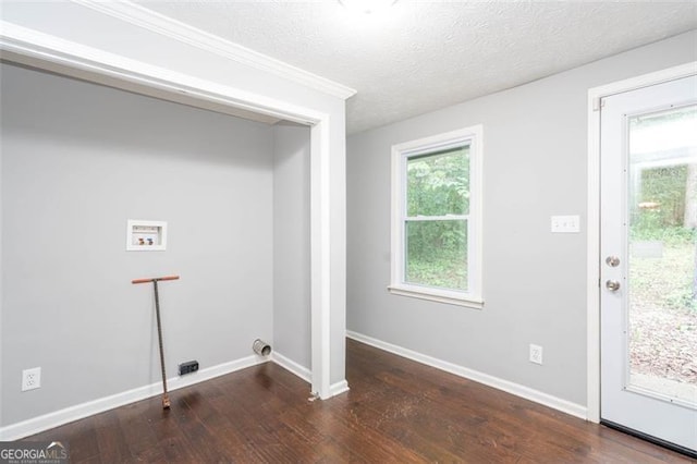 2607 Jefferson Ter, Atlanta, GA 30344 - washroom with wood finished floors, hookup for a washing machine, and a textured ceiling