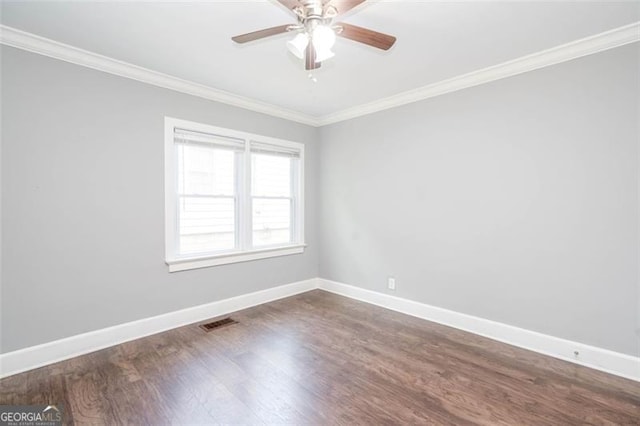 2607 Jefferson Ter, Atlanta, GA 30344 - empty room with wood finished floors, crown molding, and a ceiling fan