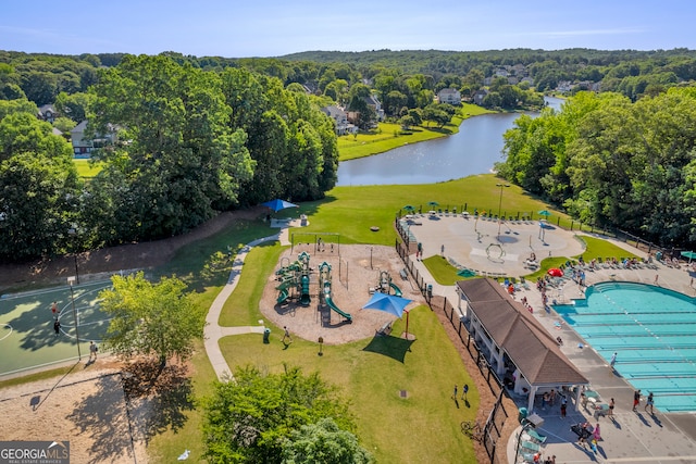 3641 Carriage Glen Way, Dacula, GA 30019 - drone / aerial view of a nearby body of water and a community park