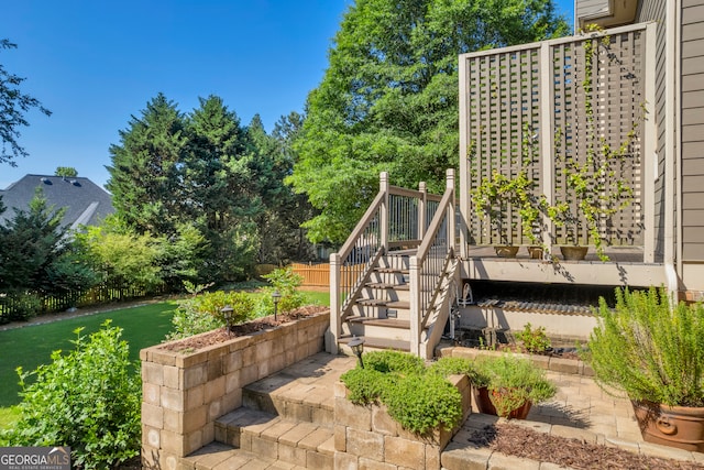 3641 Carriage Glen Way, Dacula, GA 30019 - view of yard featuring a patio and stairway