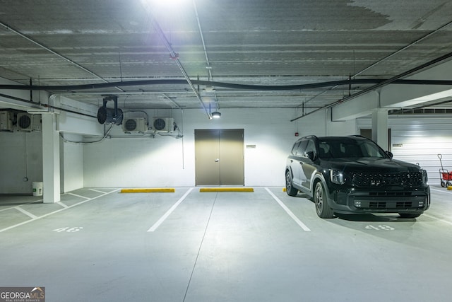 view of parking garage