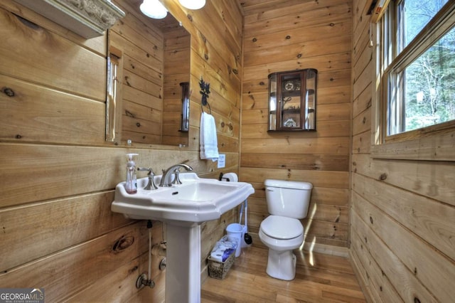 143 Katydid Rd, Morganton, GA 30560 - half bath featuring wood walls, a sink, wood finished floors, and toilet
