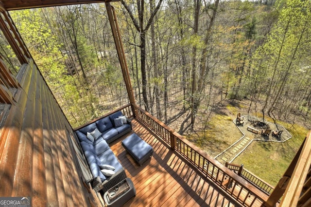 143 Katydid Rd, Morganton, GA 30560 - wooden deck featuring a wooded view