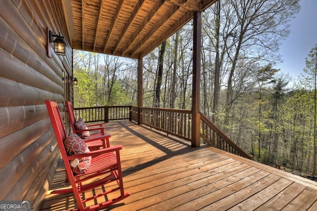 143 Katydid Rd, Morganton, GA 30560 - wooden deck featuring a wooded view