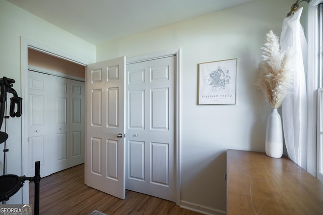 interior space with wood finished floors