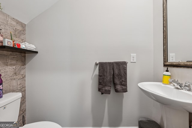 4777 Waxwing St, Hoschton, GA 30548 - half bath with lofted ceiling and toilet