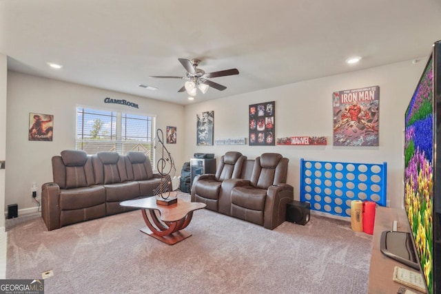 317 Basel Way, Hampton, GA 30228 - carpeted living room with ceiling fan and recessed lighting