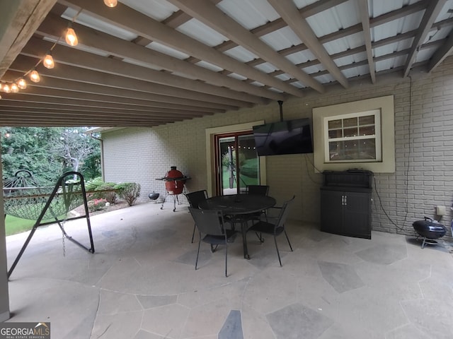 57 Deer Creek Run, Moreland, GA 30259 - view of patio featuring outdoor dining area