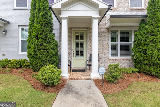 10200 Windalier Way, Roswell, GA 30076 - property entrance with covered porch and brick siding