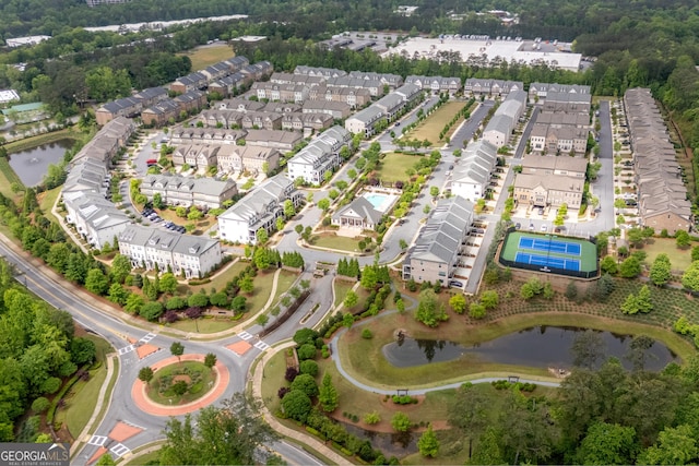 10200 Windalier Way, Roswell, GA 30076 - drone / aerial view with a water view and a residential view