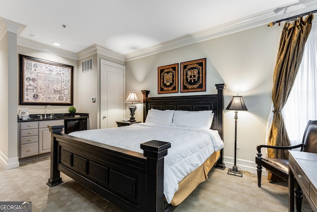 1717 N Decatur Rd NE Unit 214, Atlanta, GA 30307 - bedroom featuring crown molding, baseboards, and visible vents