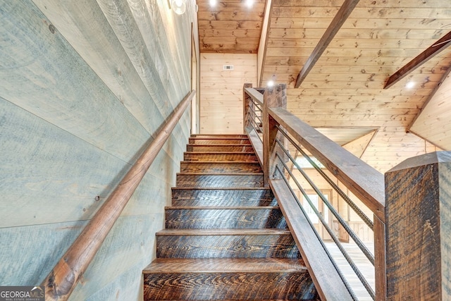 171 Antler Way, Morganton, GA 30560 - stairs featuring wood walls