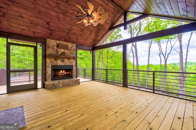 171 Antler Way, Morganton, GA 30560 - unfurnished sunroom with lofted ceiling