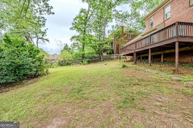 5611 Manassas Run, Stone Mountain, GA 30087 - view of yard featuring a deck and fence