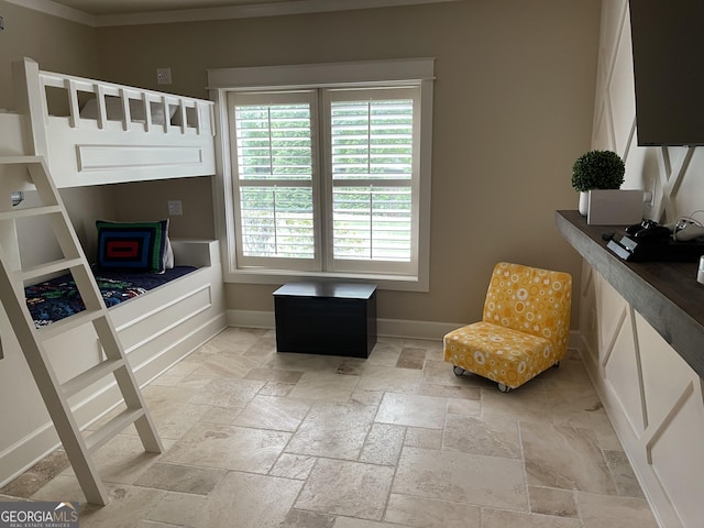 2220 Cambridge Hill Ct, Dacula, GA 30019 - bedroom featuring stone tile floors, baseboards, and ornamental molding