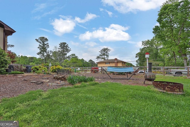view of yard with fence