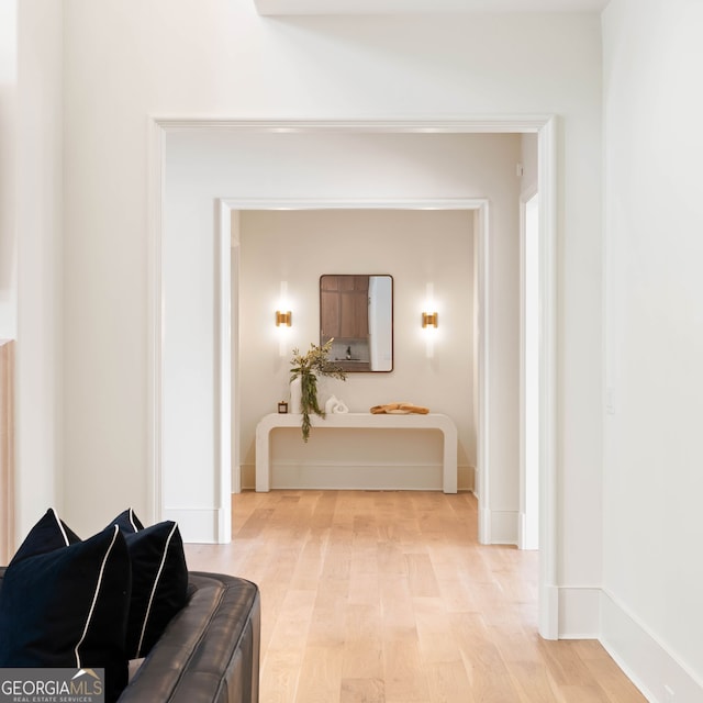 490 Mount Paran Rd, Atlanta, GA 30327 - corridor with light wood-style flooring and baseboards