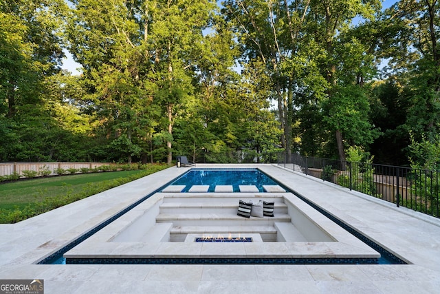 490 Mount Paran Rd, Atlanta, GA 30327 - view of swimming pool with a fire pit