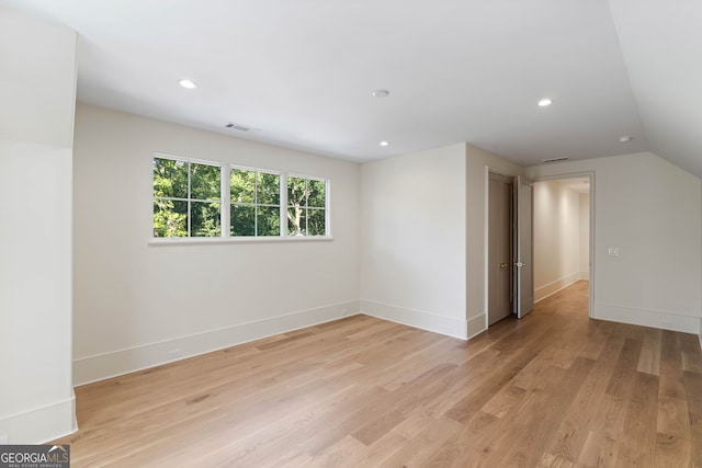 490 Mount Paran Rd, Atlanta, GA 30327 - spare room with light wood-style floors, baseboards, recessed lighting, and vaulted ceiling