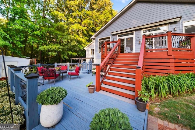 deck with stairs