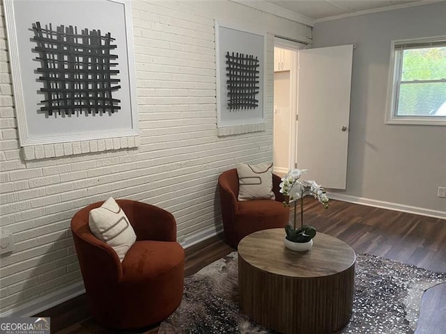2135 Niskey Lake Rd, Atlanta, GA 30331 - living area featuring wood finished floors and crown molding