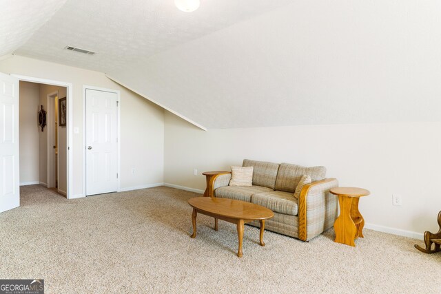 17 Castleview Ct, Jefferson, GA 30549 - carpeted living area with visible vents, baseboards, and lofted ceiling