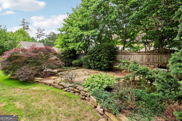 view of yard featuring fence