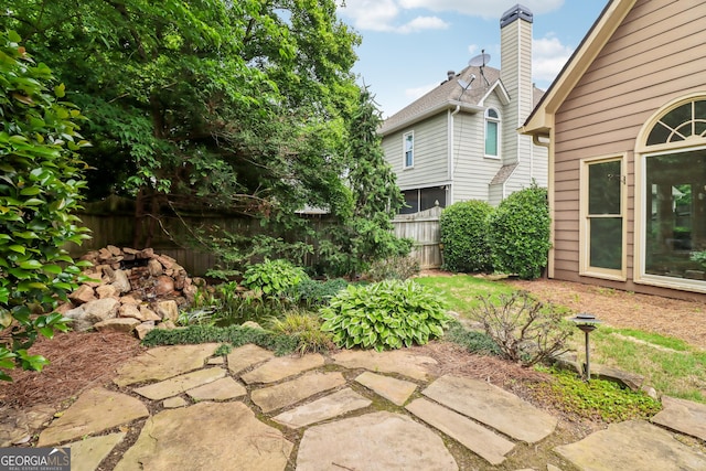 view of yard with fence