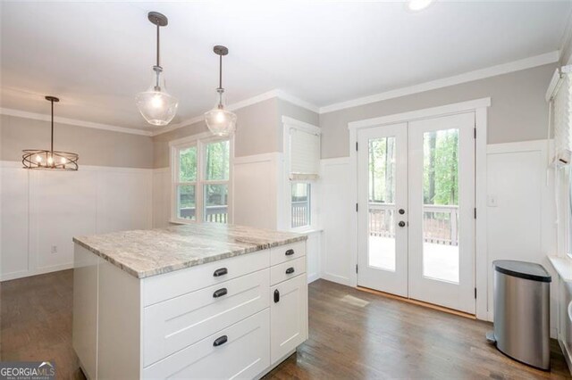 5873 Trellis Ct, Powder Springs, GA 30127 - kitchen with french doors and a decorative wall