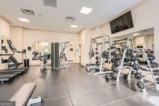 199 14th St Unit 2502, Atlanta, GA 30309 - gym featuring visible vents and ornamental molding