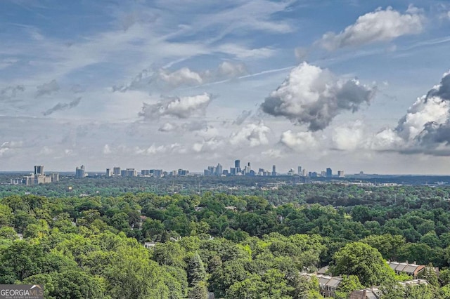 199 14th St Unit 2502, Atlanta, GA 30309 - drone / aerial view featuring a city view and a wooded view