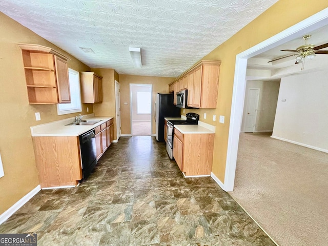 127 Mabry Rd, Jackson, GA 30233 - kitchen with appliances with stainless steel finishes, a sink, light countertops, and baseboards