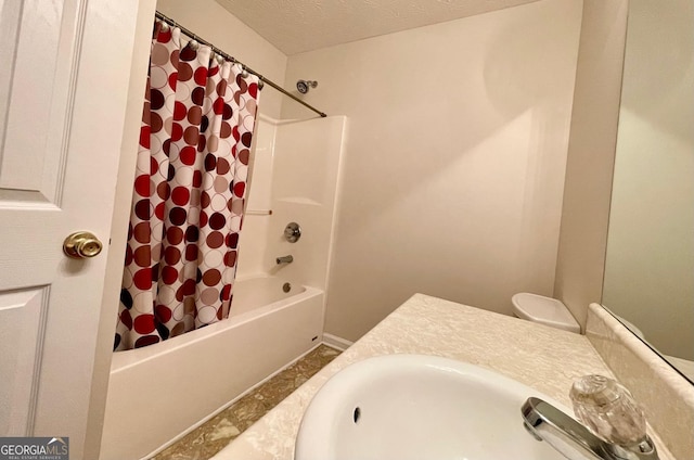 127 Mabry Rd, Jackson, GA 30233 - full bath featuring shower / bathtub combination with curtain, vanity, and a textured ceiling