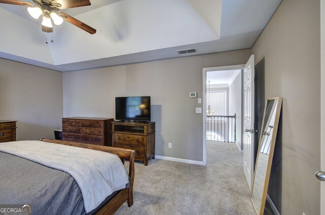 3186 Sail Winds Dr NW, Acworth, GA 30101 - carpeted bedroom with baseboards, ceiling fan, and visible vents